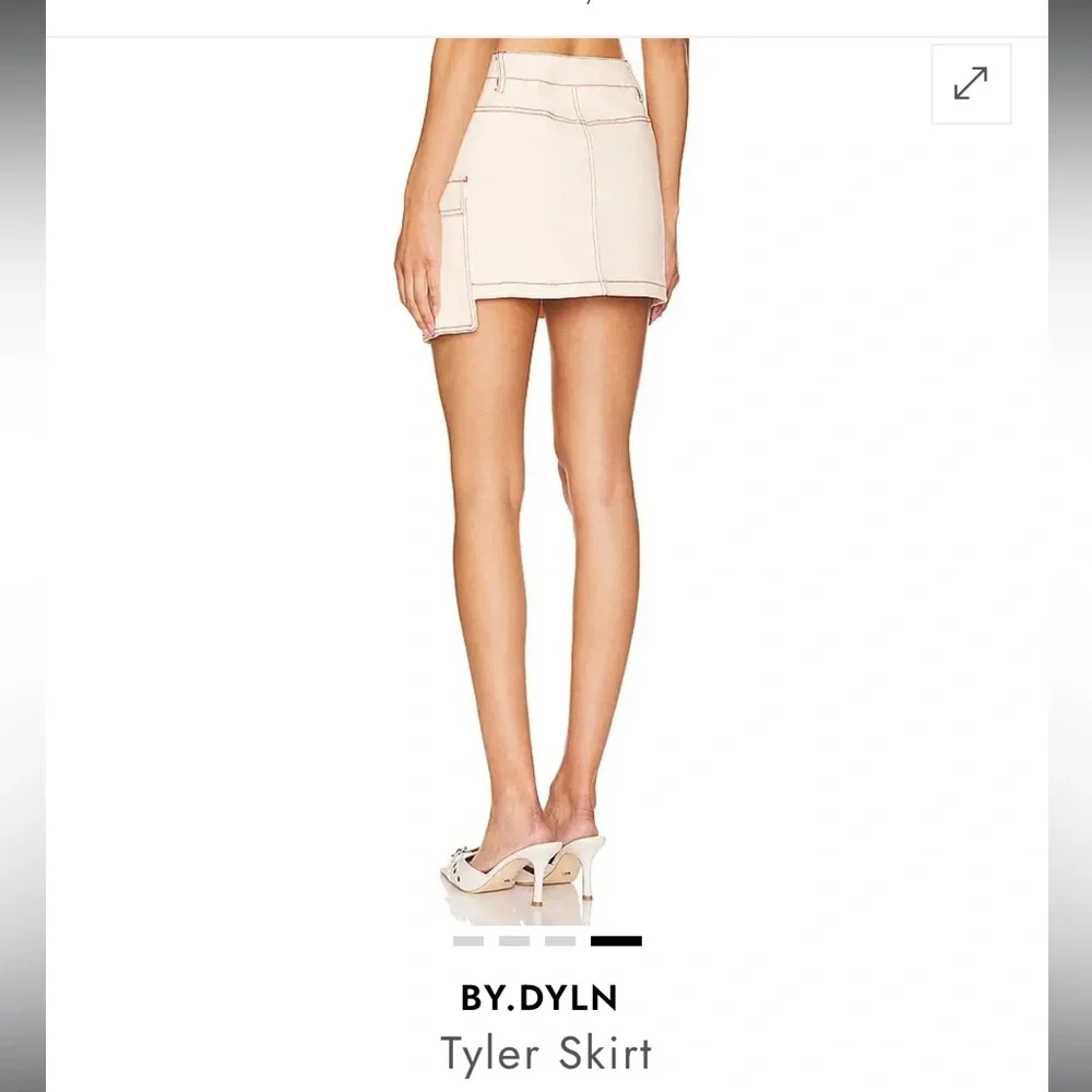By.Dyln REVOLVE Skirt in cream bone with contrast stitching L Large